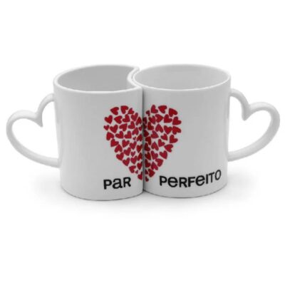 Caneca Coração Dupla Branca Love